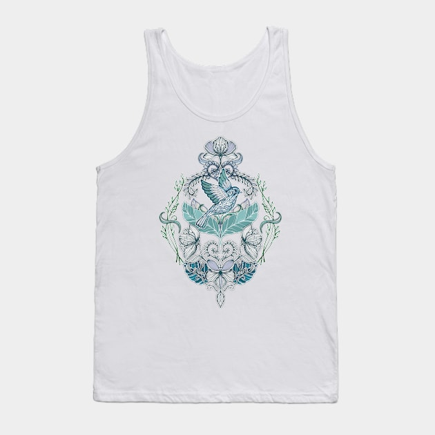 Not Even a Sparrow - hand drawn vintage bird illustration pattern Tank Top by micklyn